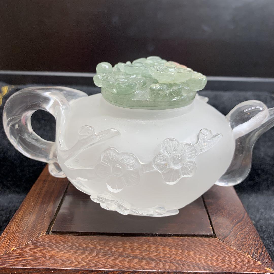 最髙級水晶急須置物❣️天然石 最品貭 幸福呼ぶの奇石　グリーンガーデンクオーツ❣️