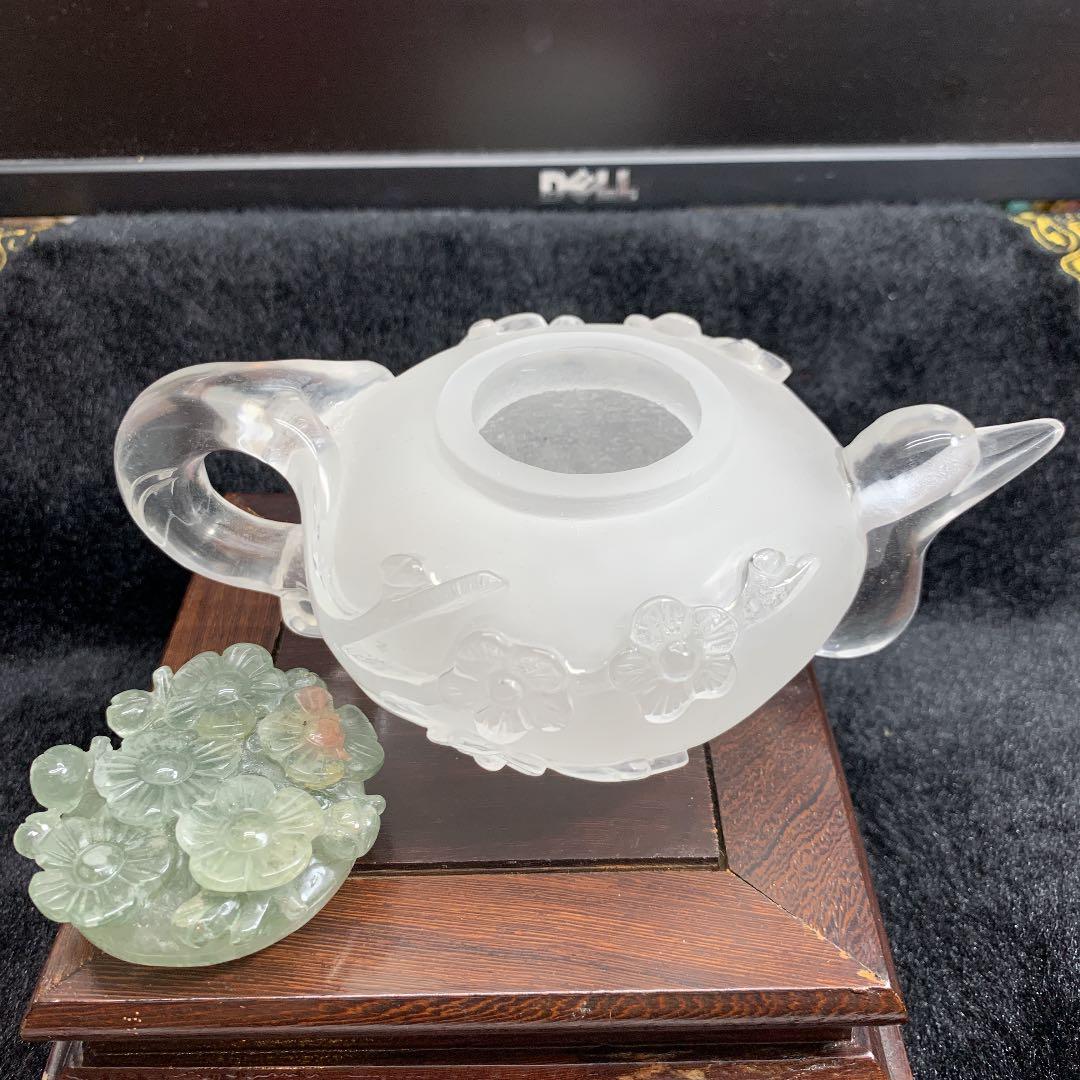 最髙級水晶急須置物❣️天然石 最品貭 幸福呼ぶの奇石　グリーンガーデンクオーツ❣️
