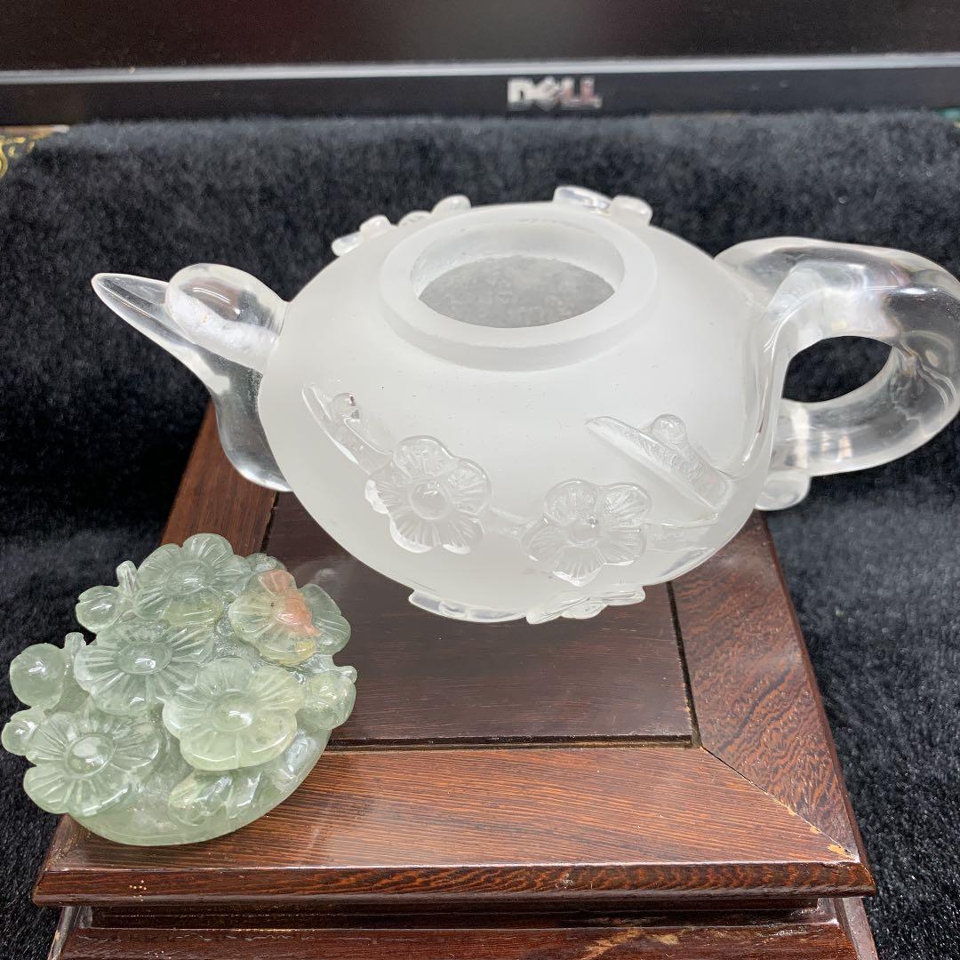 最髙級水晶急須置物❣️天然石 最品貭 幸福呼ぶの奇石　グリーンガーデンクオーツ❣️