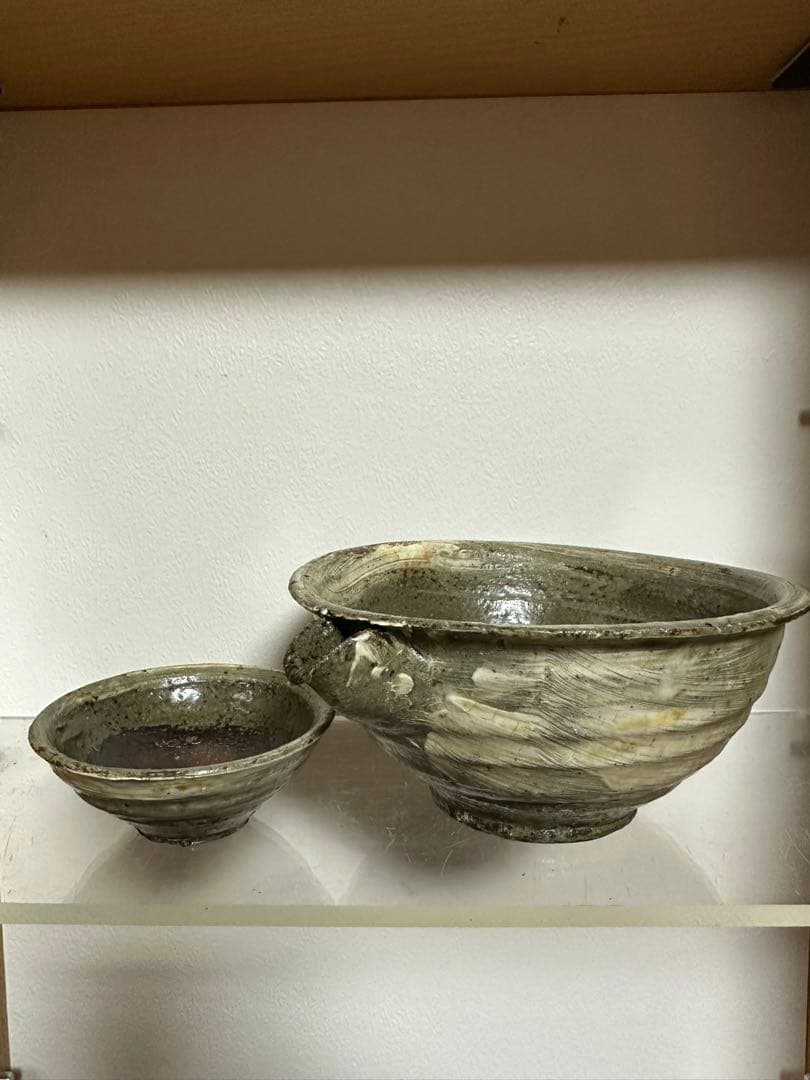 尾形アツシ 縁刷毛目 酒器 片口 ぐい呑み