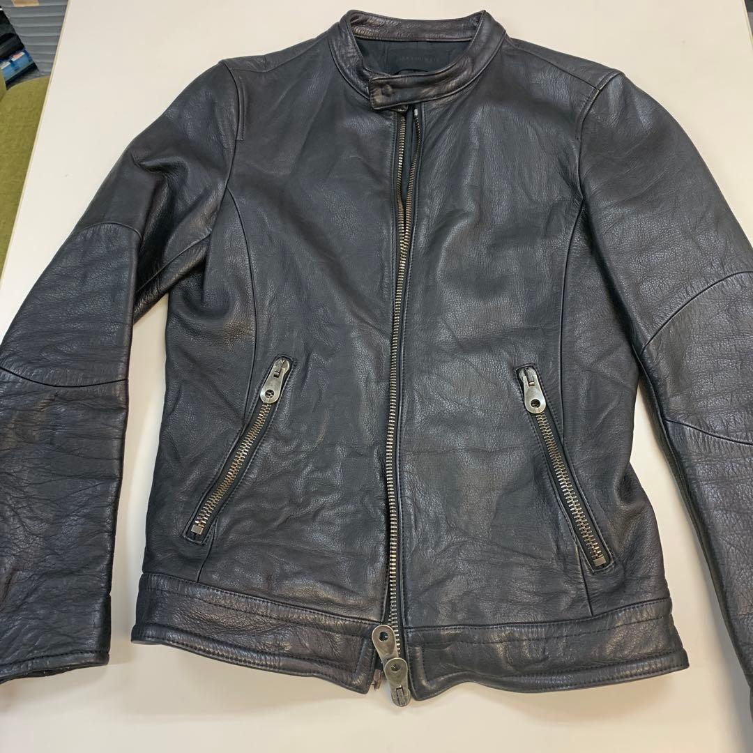 junhashimoto ブラックレザーシングルライダース　サイズ3