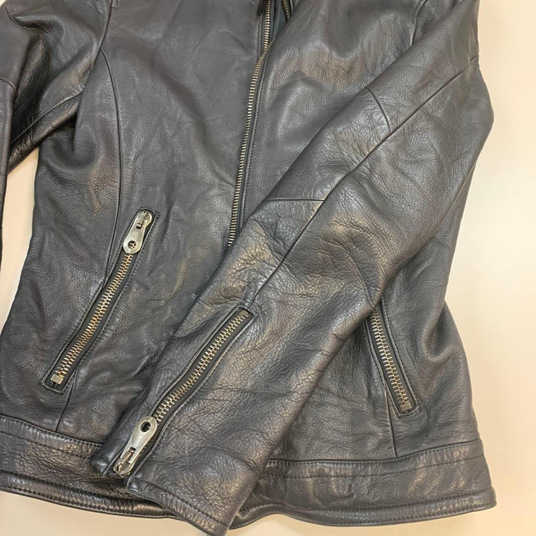 junhashimoto ブラックレザーシングルライダース　サイズ3