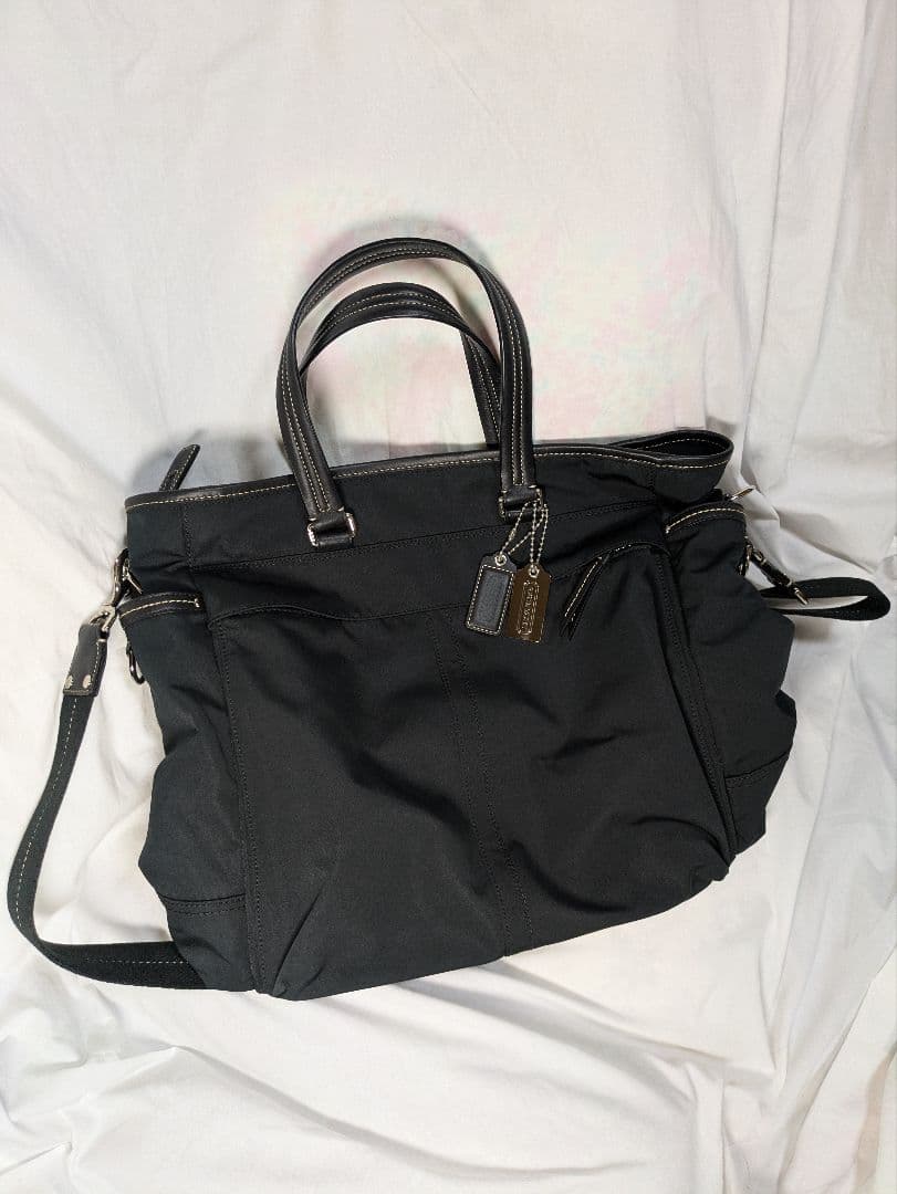 COACHコーチブラック ナイロン トートバッグ未使用品2weyビジネスバック