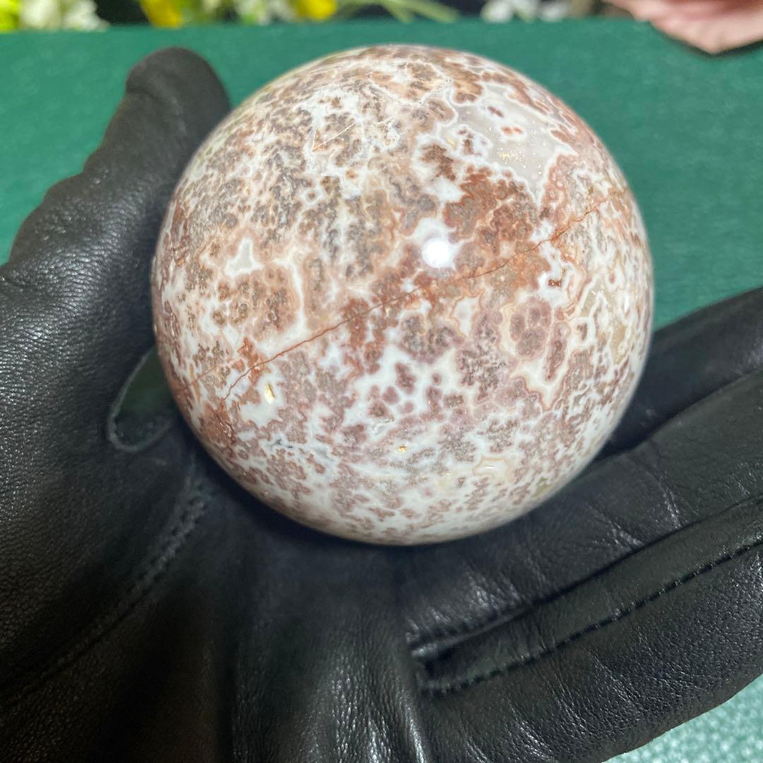 ピンクメキシコ瑪瑙 クォーツ共生スフィア