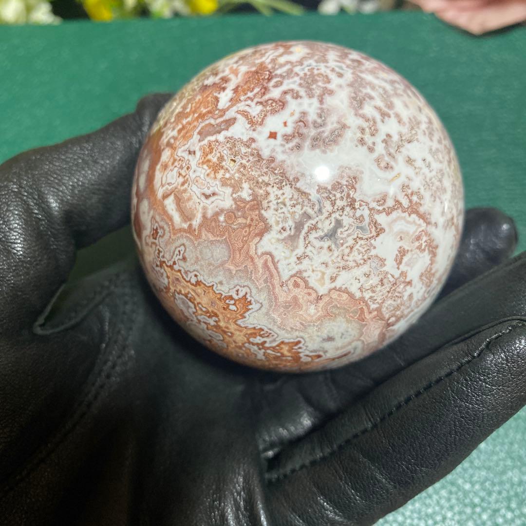 ピンクメキシコ瑪瑙 クォーツ共生スフィア