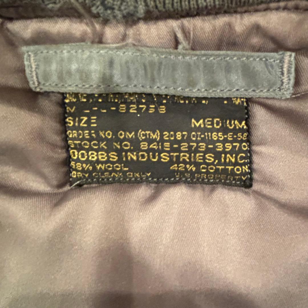 50s MA 1 黒タグ DOBBS INDUSTRIES アルファ　米軍　実物