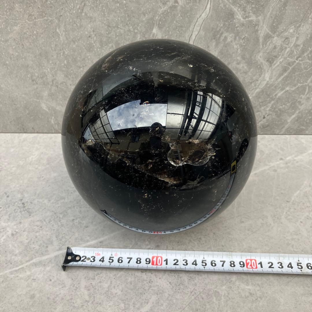 モリオン丸玉　パワーストーン　鑑賞石　丸玉　原石　天然石　自然石　黒水晶