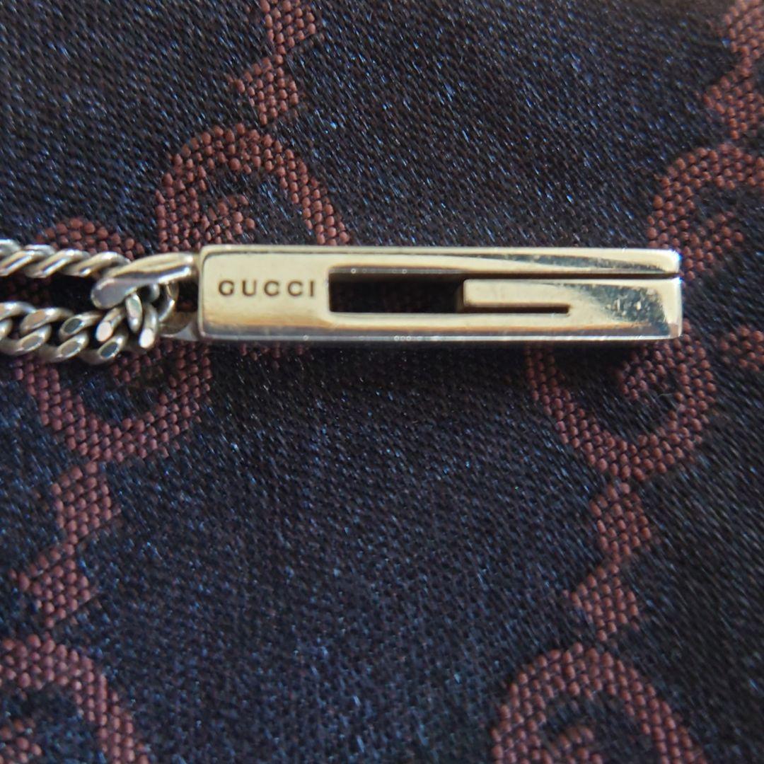 グッチGUCCI ネックレス シルバー925 カットアウト Gバー Gプレート
