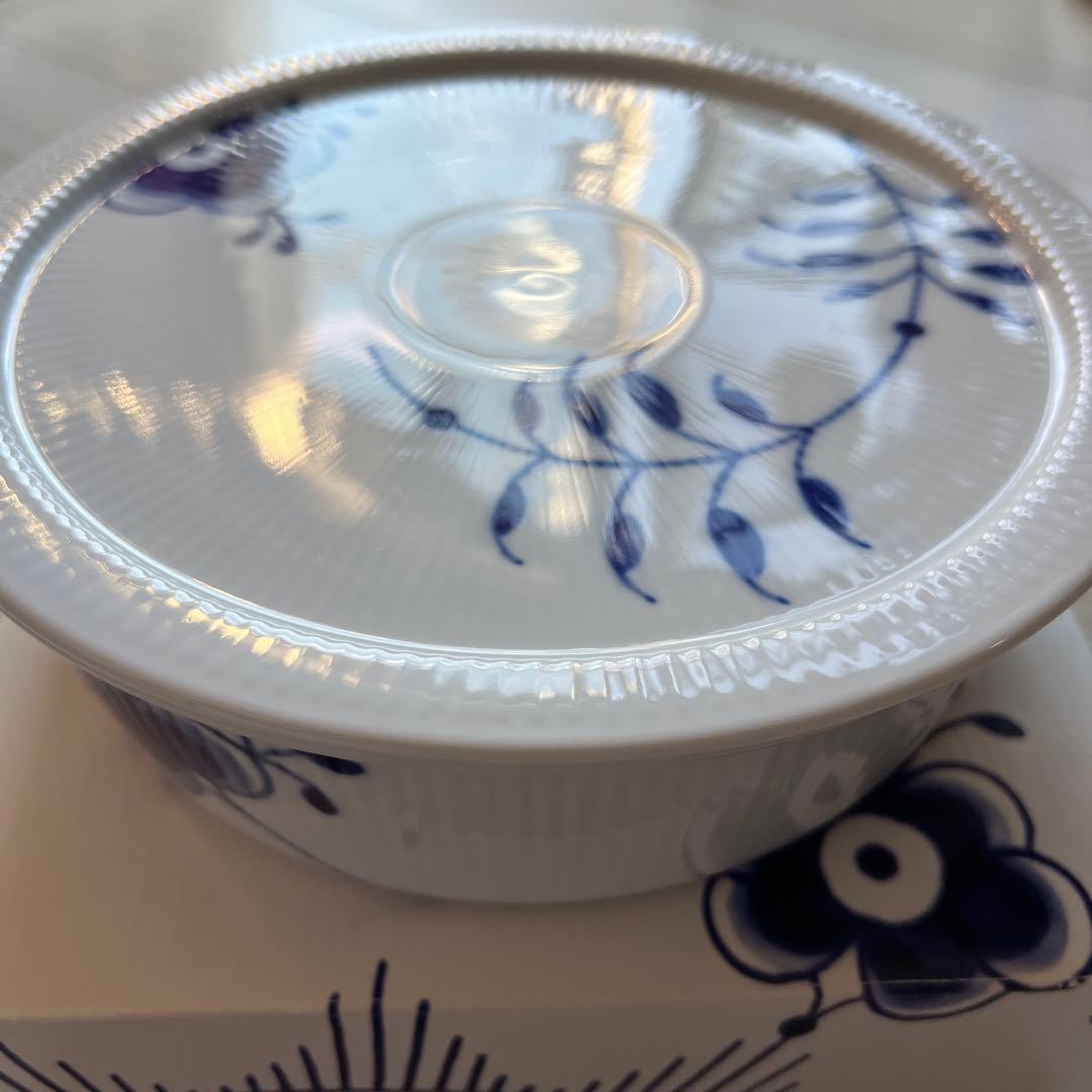 ロイヤルコペンハーゲン　ブルーフーテッドメガ　蓋付オーブンウェア　L