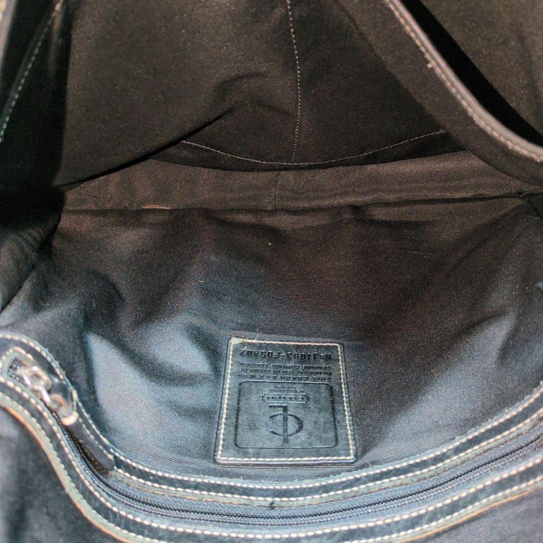 コーチ メッセンジャーバッグ 斜め掛け レザー ブラック