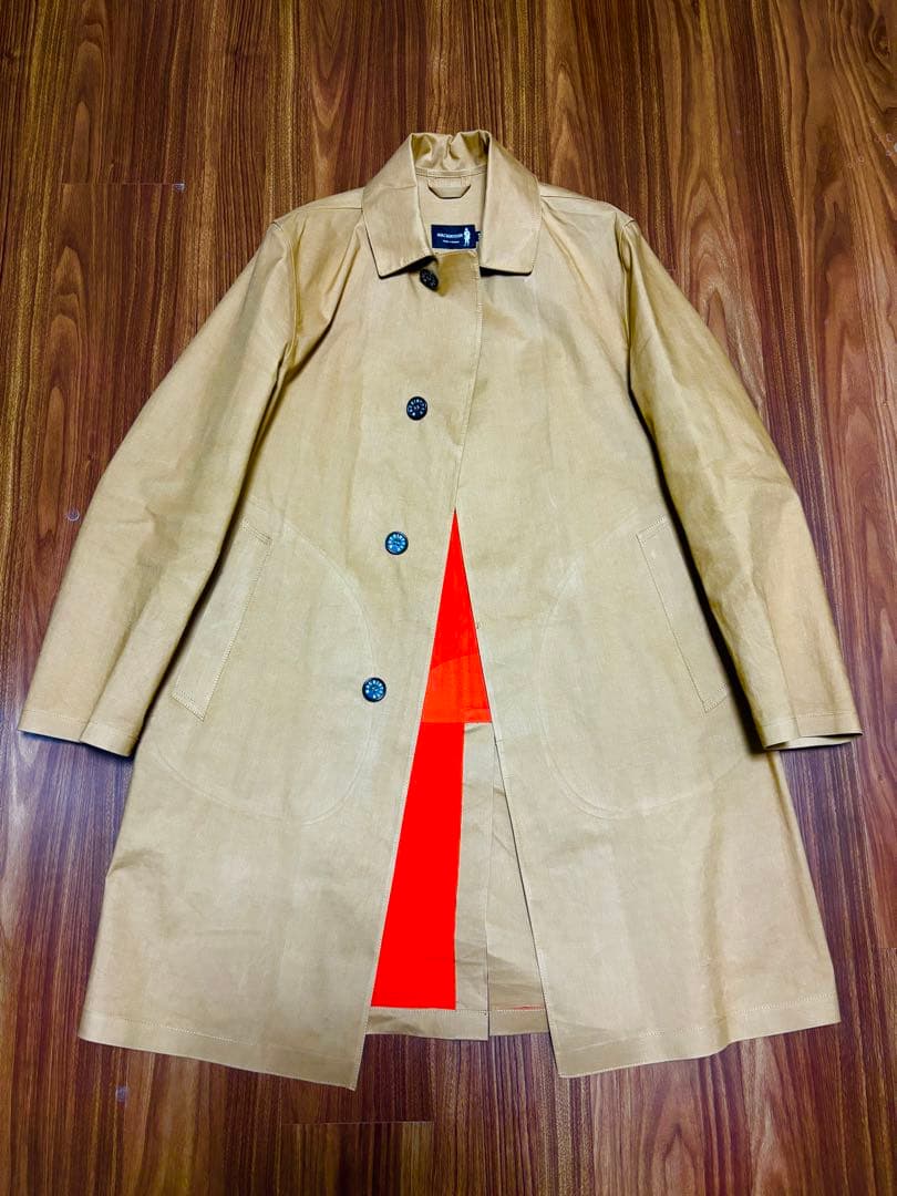 マッキントッシュMackintosh ステンカラーコート 38ゴム引き ブラウン