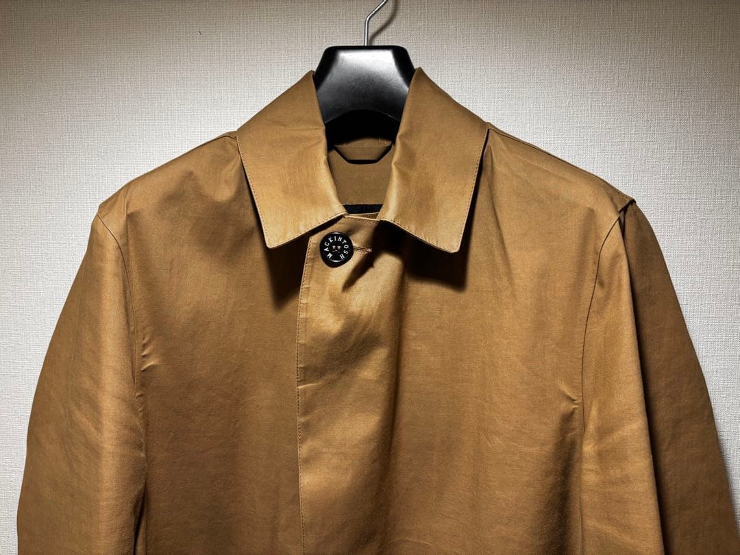 マッキントッシュMackintosh ステンカラーコート 38ゴム引き ブラウン