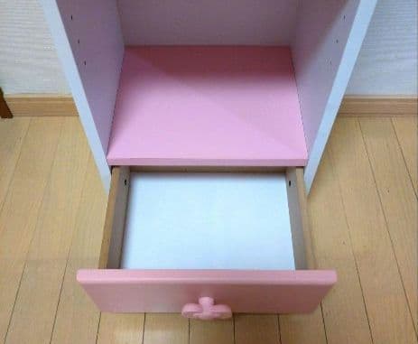 姫系　木製　送料込み　シェルフ　リボン　完成品　ピンク　本棚　子供部屋　かわいい