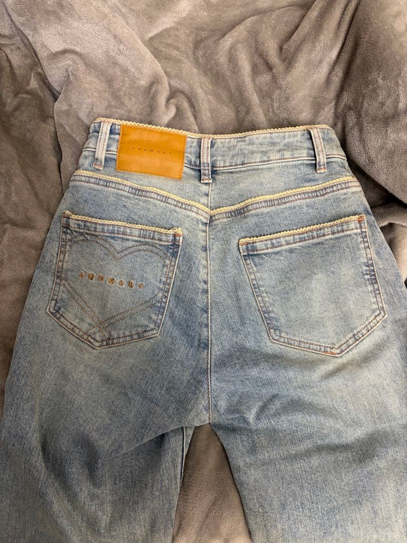 パンツ andmary Heart stitch denim light blue M
