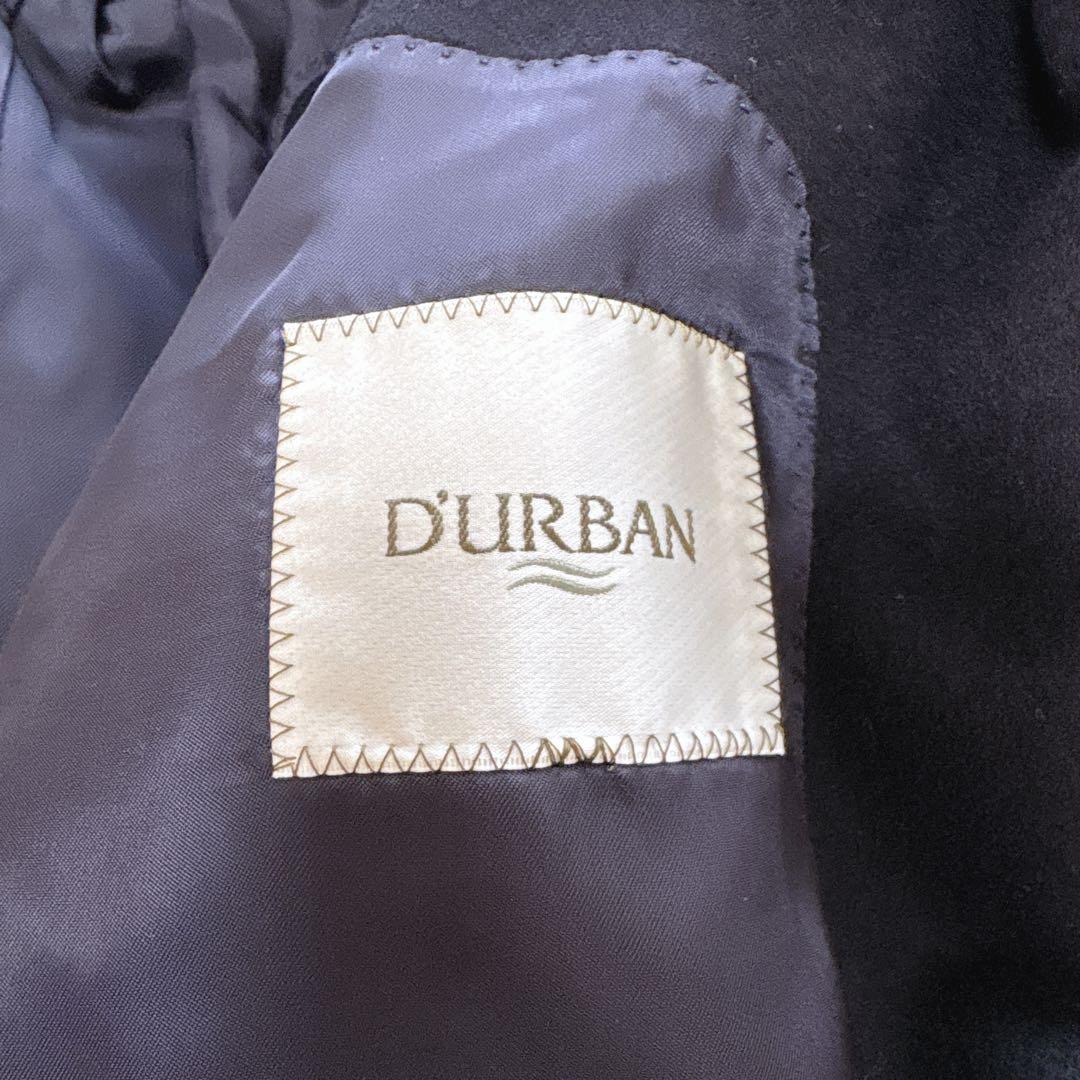 【美品】D'URBAN ダーバン　 カシミア混　ステンカラーコートＸＬ　ブラック