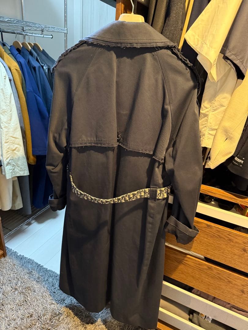 Dior ネイビー トレンチコート オブリーク