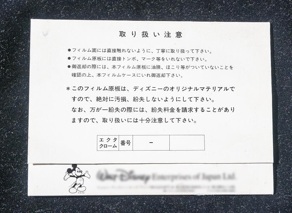 ディズニー フィルム原版 オリジナルマテリアル 超珍品　非売品