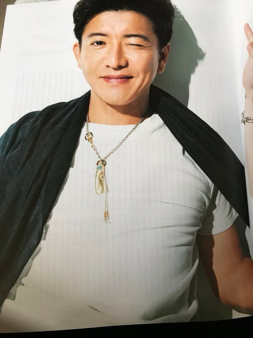 18Kコーティング　ターコイズフェザーネックレス　キムタク仕様　木村拓哉