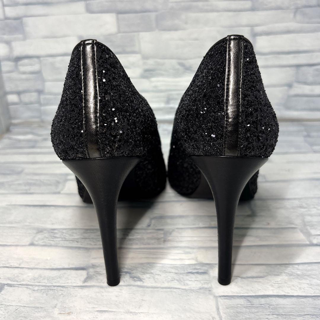 ✨新品✨DIANA グリッター パンプス ポインテッドトゥ ブラック 25㎝