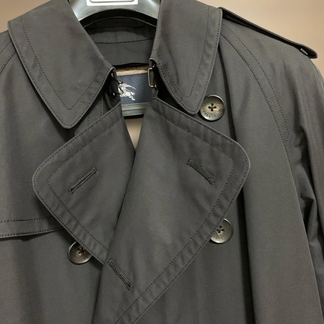 【美品】バーバリーロンドン　メンズ　トレンチコート ブラック　M-L