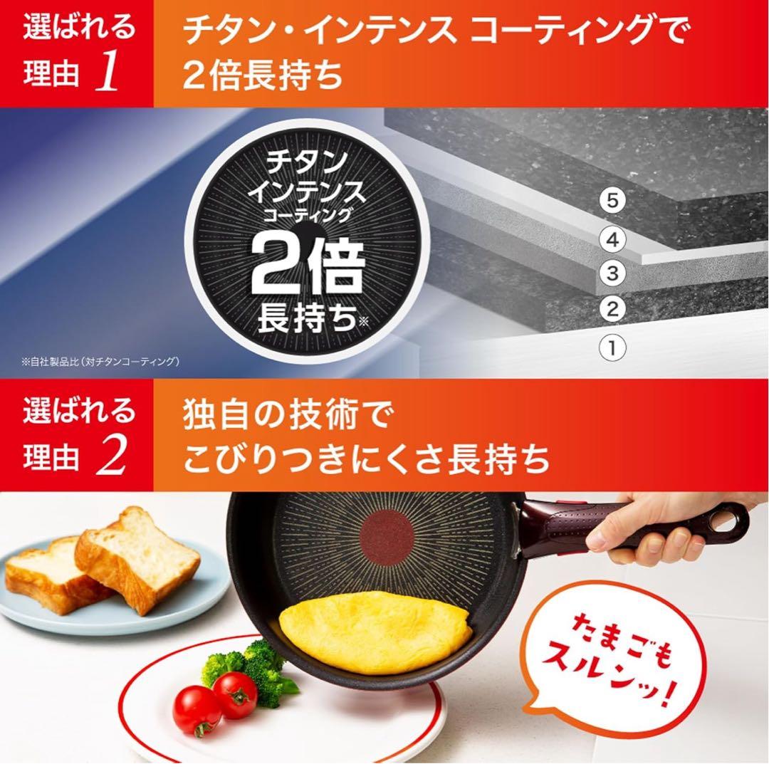 【年末迅速発送】新品　ティファール　グレース　ステンレス　フライパン　IH2点
