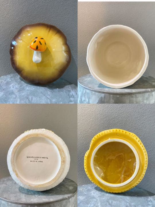 ビンテージ アンティーク 容器 きのこ 小物入れ 飴 ケース 美品