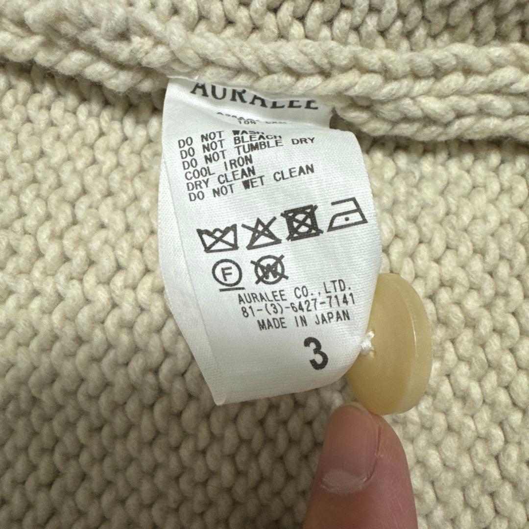 トップス AURALEE WOOL CASHMERE KNIT CARDIGAN