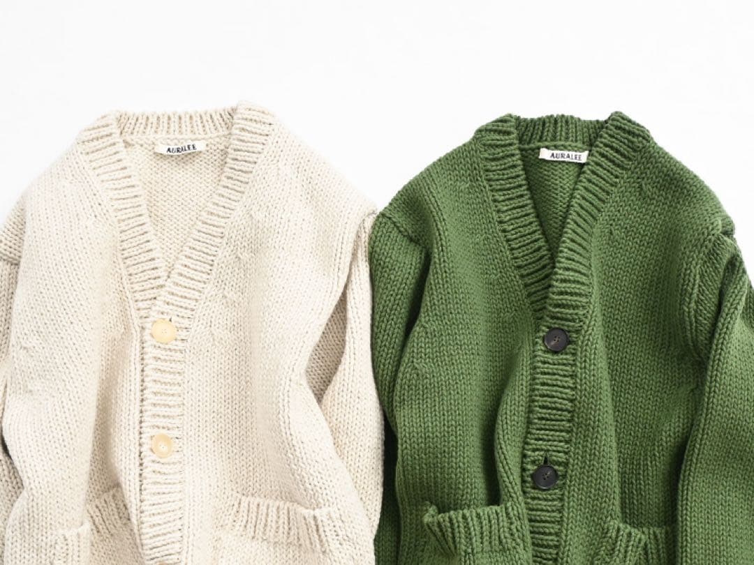 トップス AURALEE WOOL CASHMERE KNIT CARDIGAN