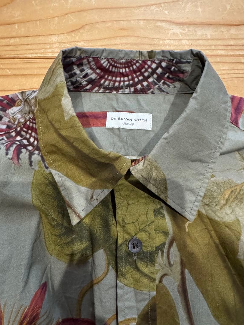 DRIES VAN NOTEN 花柄長袖シャツ グレー