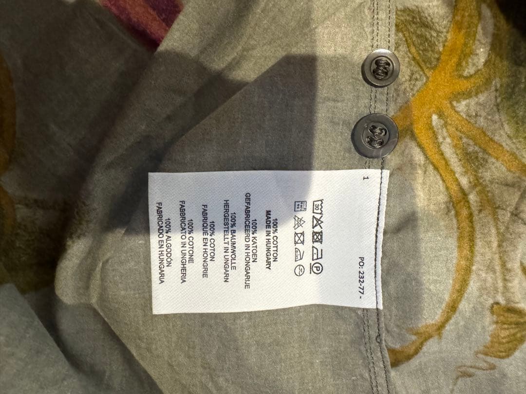 DRIES VAN NOTEN 花柄長袖シャツ グレー
