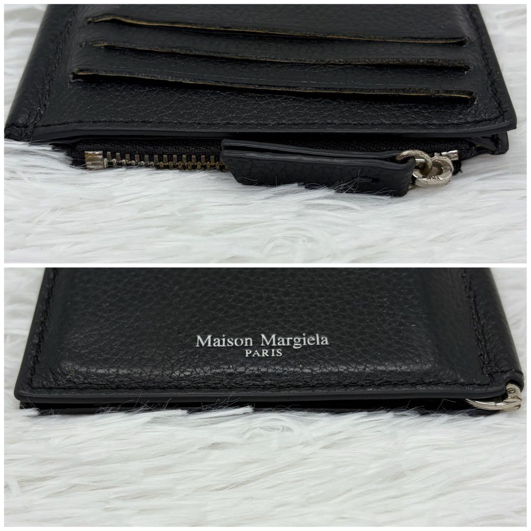 美品✨メゾンマルジェラ マネークリップ 二つ折り財布 ブラック  ジップ