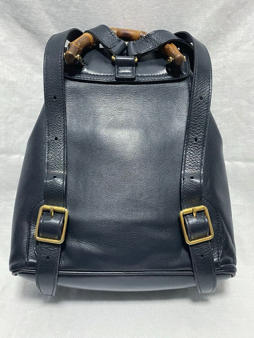 【オールドグッチ】GUCCI ミニ バンブーリュック ネイビー