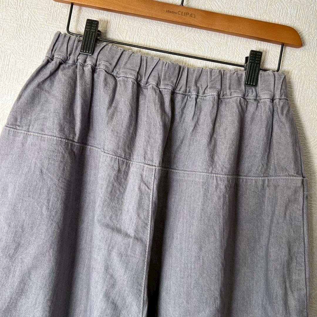 石見銀山 群言堂 8オンスデニムパンツ 山芹 バルーン グレー
