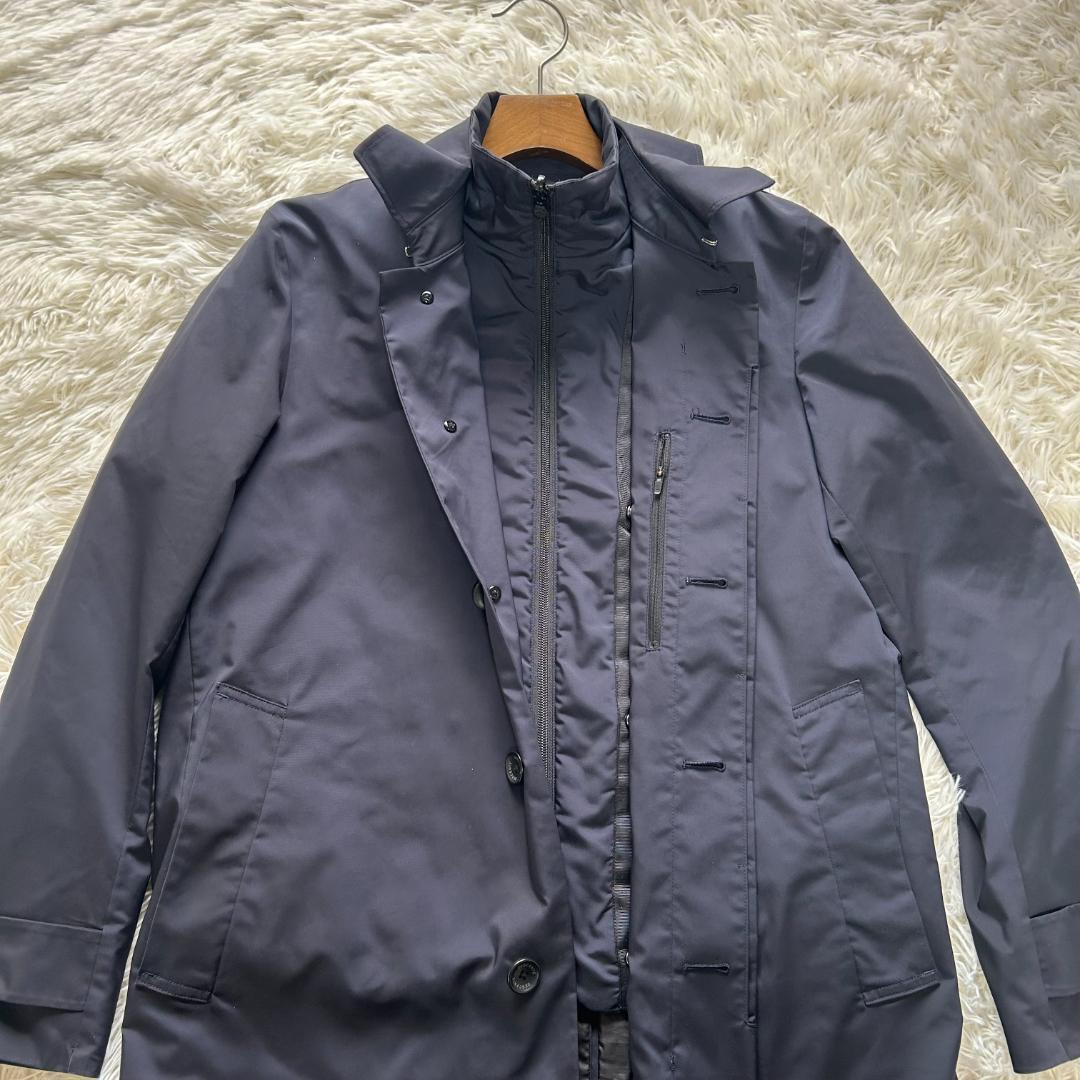 極美品✨3way デサント　ステンカラーコート　ライナー付　ネイビー　Mサイズ
