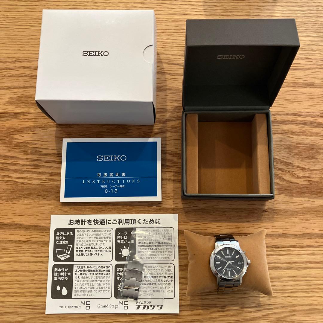 【Mine 】SEIKO ソーラー電波腕時計 SBTM169