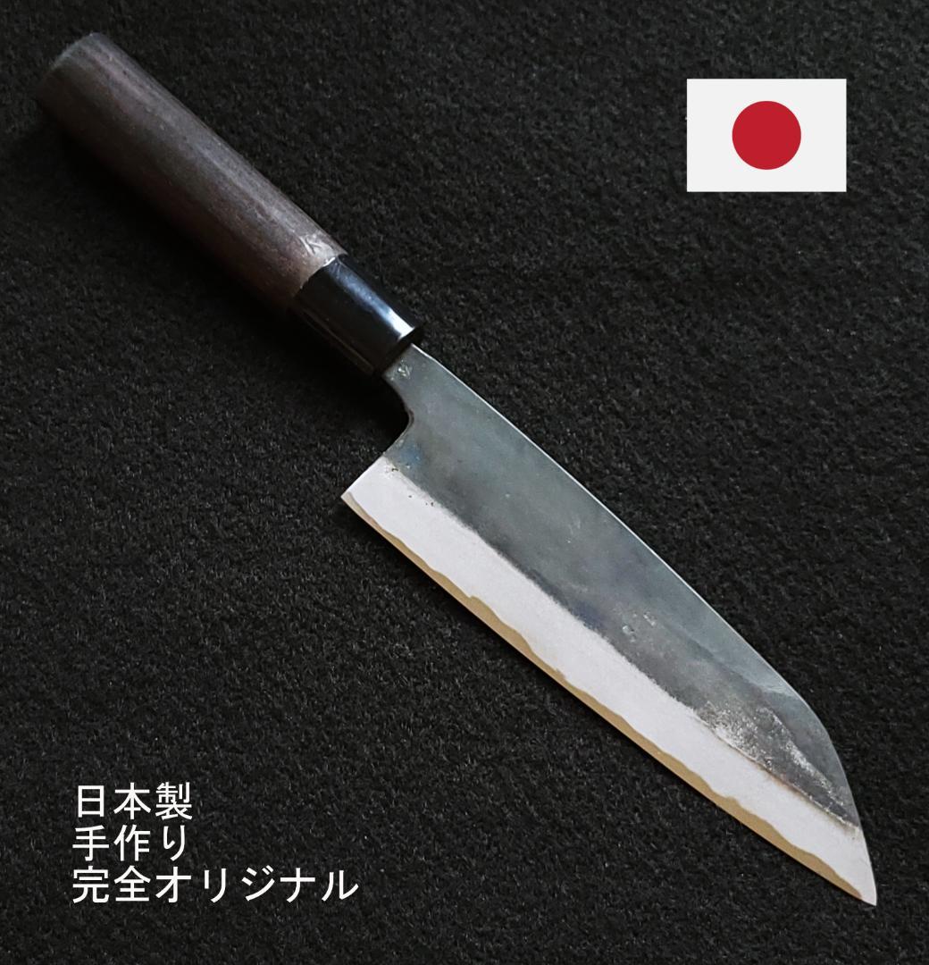 白紙1号 黒打 万能包丁 165㎜ #8042 焼柄 月光作