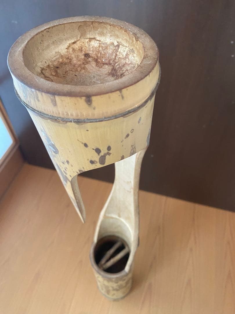 華道具 斑竹 鶴首 竹花器 華道 茶道具 花入