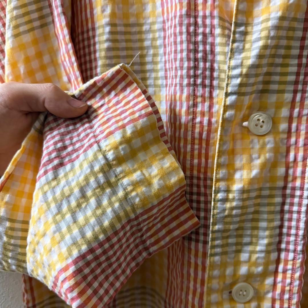 イッセイミヤケ　ISSEY MIYAKE シアサッカー　長袖　チェックシャツ