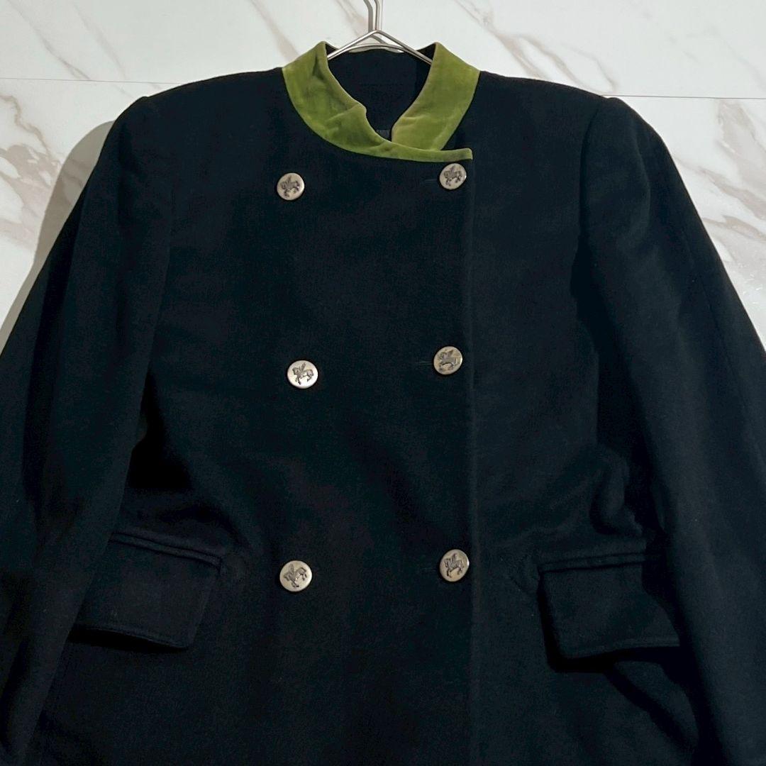 鑑定済・美品 エルメス カシミヤ100% ロングコート ナポレオンコート 40