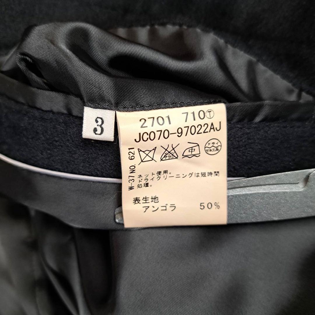 極美品　タケオキクチ ステンカラーコート　アンゴラ カシミヤ ブラック