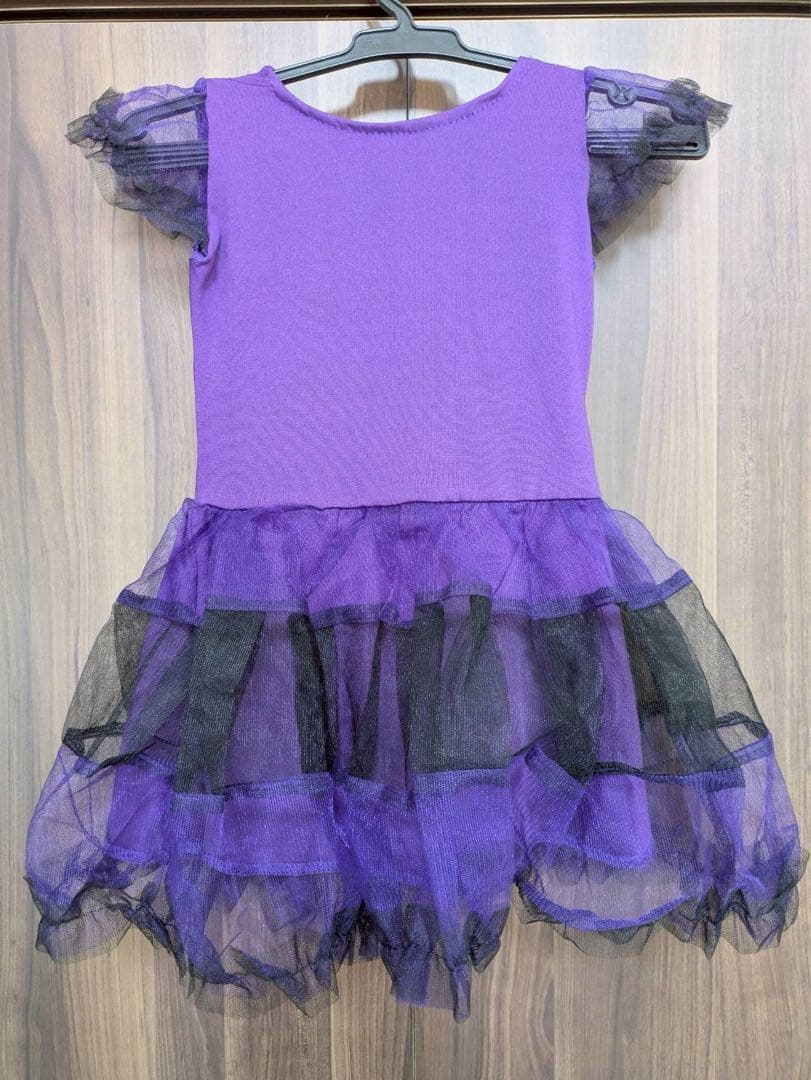新品】100 小悪魔　ハロウィン コスプレ 女の子 魔女 キッズ　紫　コウモリ