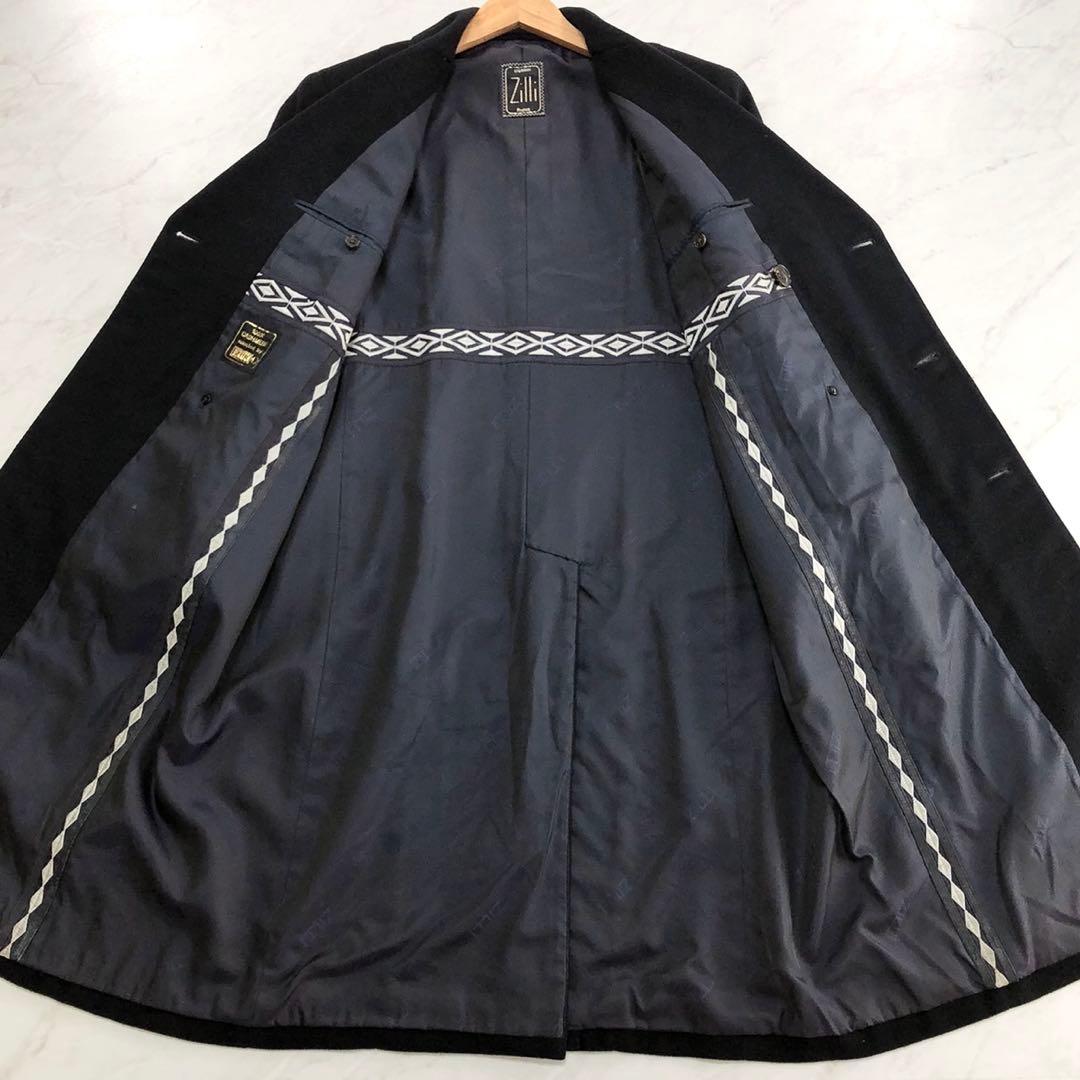 美品✨ZILLI ジリー カシミヤ100% ダブルチェスターコート 黒 M