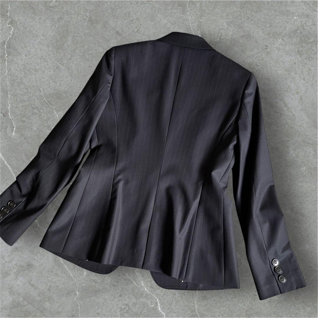 ☆美品☆ icb レディース　パンツスーツ　ストレッチ　１つボタン　ストライプ