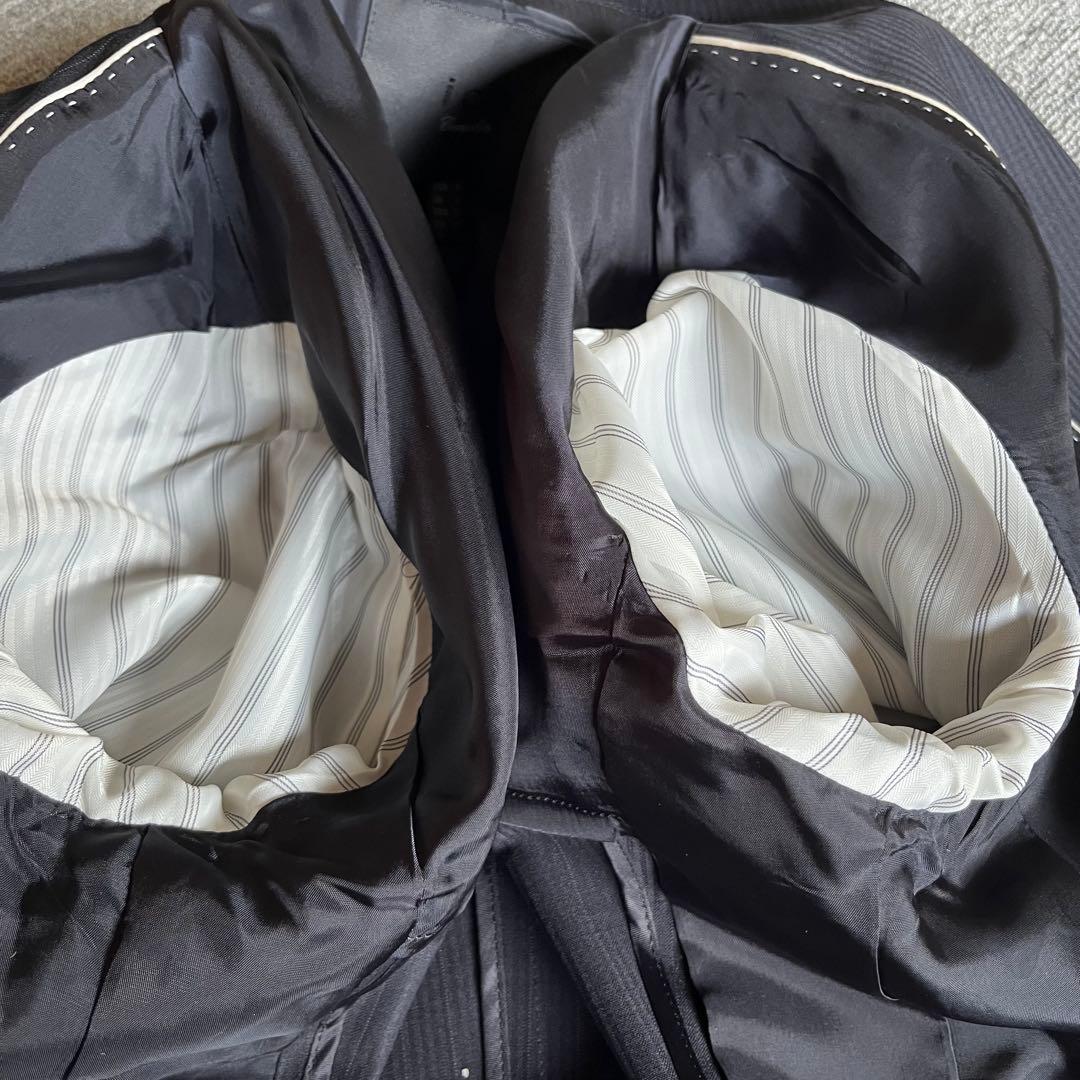 ☆美品☆ icb レディース　パンツスーツ　ストレッチ　１つボタン　ストライプ