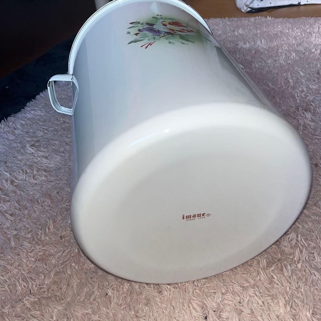 花柄陶器ごみ箱 中型イマン