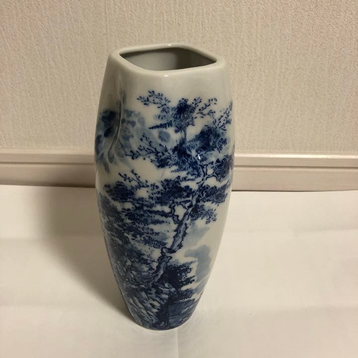 花瓶　美術陶器　風景画　壺　*