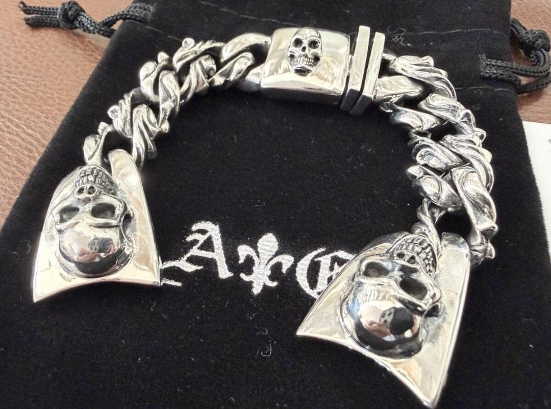 A&G ウォッチ ベルト（ブレスレット）時計 スカル シルバー 好き