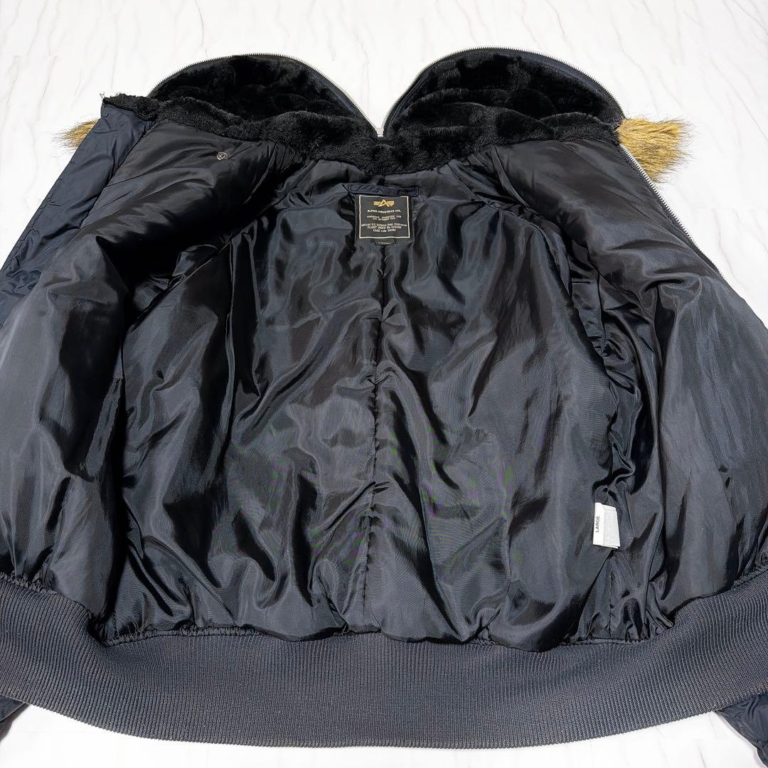 《美品》アルファインダストリーズ N-2B フライトジャケット 短丈 黒 L