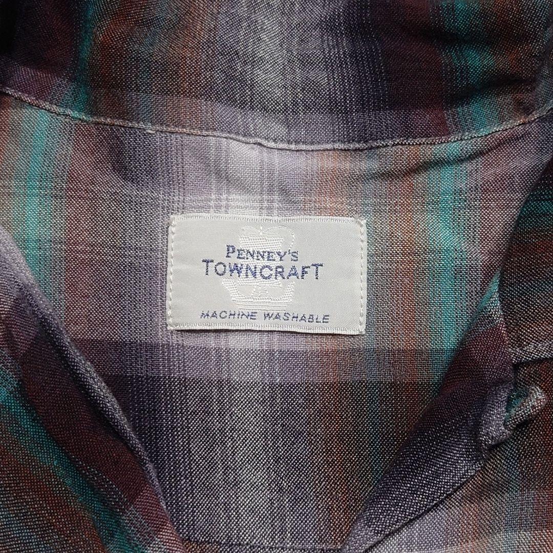 Towncraft オンブレチェックシャツ レーヨン ブラック M
