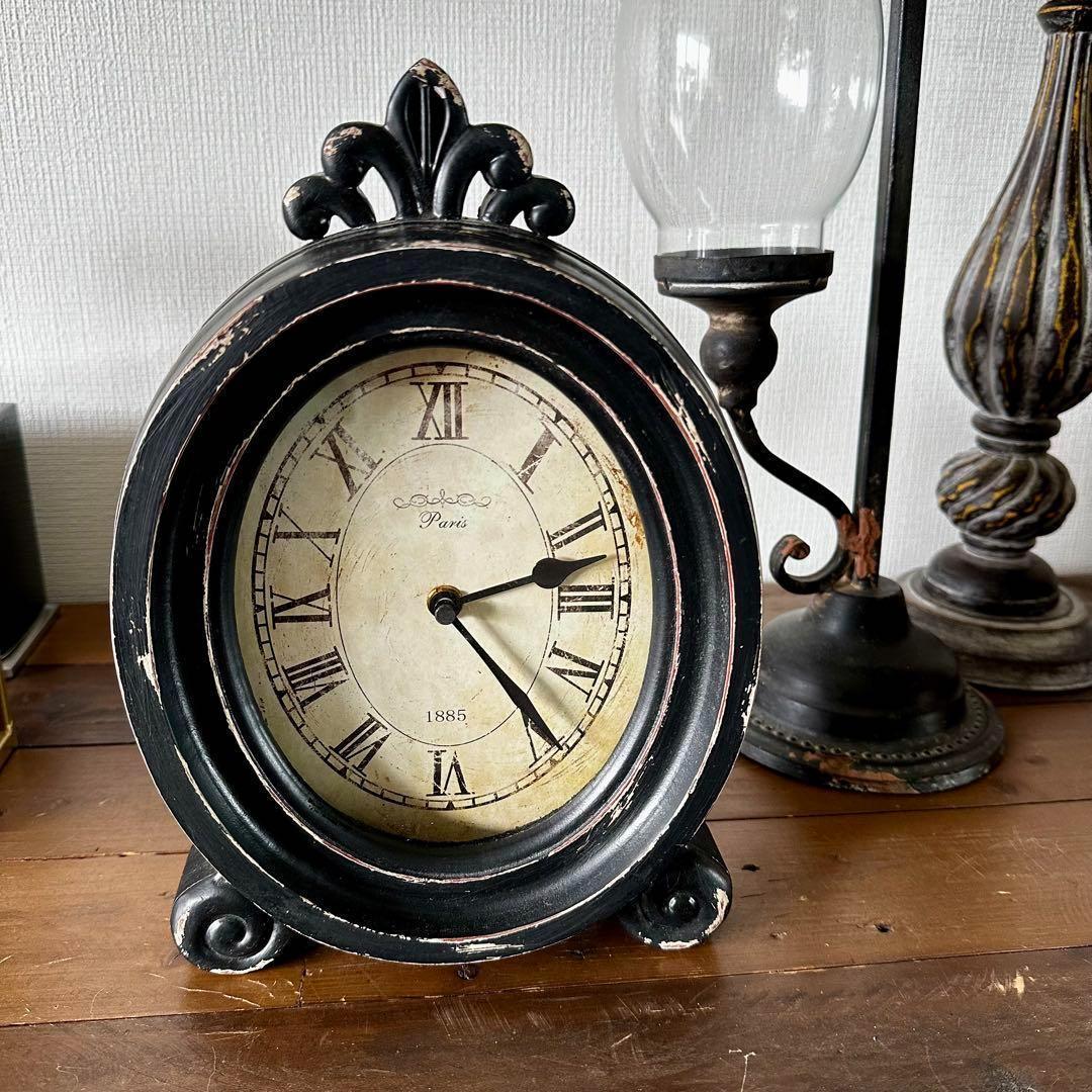 アンティーク風3点セット コンポート ケーキスタンド　置時計 キャンドルスタンド